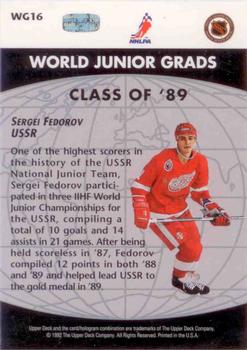 1992-93 Upper Deck - World Junior Grads #WG16 Sergei Fedorov Back