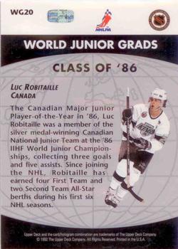 1992-93 Upper Deck - World Junior Grads #WG20 Luc Robitaille Back
