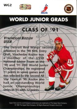 1992-93 Upper Deck - World Junior Grads #WG2 Vyacheslav Kozlov Back