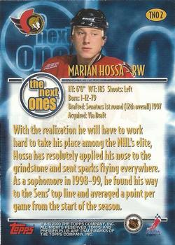 1999-00 Topps Premier Plus - The Next Ones #TNO2 Marian Hossa Back