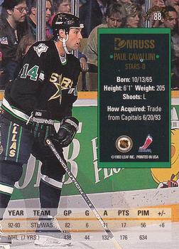 1993-94 Donruss #88 Paul Cavallini Back