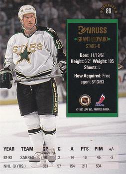 1993-94 Donruss #89 Grant Ledyard Back