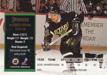 1993-94 Donruss #90 Jarkko Varvio Back