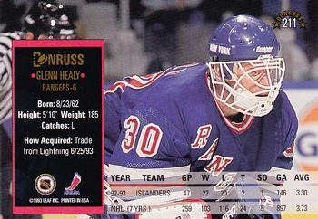 1993-94 Donruss #211 Glenn Healy Back