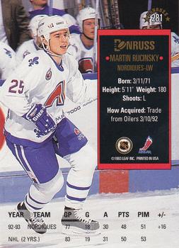 1993-94 Donruss #281 Martin Rucinsky Back