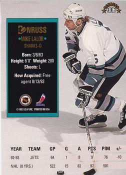 1993-94 Donruss #306 Mike Lalor Back
