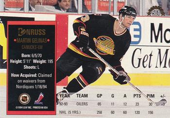 1993-94 Donruss #501 Martin Gelinas Back