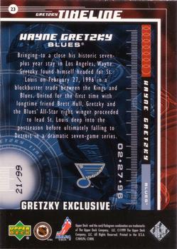 1999-00 Upper Deck - Gretzky Exclusive Gold #23 Wayne Gretzky Back