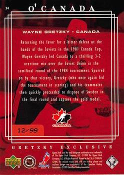 1999-00 Upper Deck - Gretzky Exclusive Gold #34 Wayne Gretzky Back