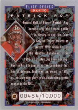 1993-94 Donruss - Elite #9 Patrick Roy Back