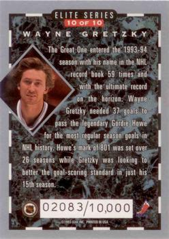 1993-94 Donruss - Elite #10 Wayne Gretzky Back