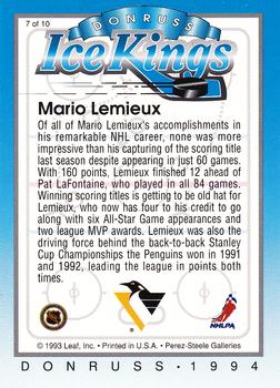 1993-94 Donruss - Ice Kings #7 Mario Lemieux Back