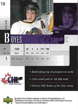 1999-00 Upper Deck Sobeys Kraft Memorial Cup #15 Brad Boyes Back
