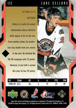 1999-00 Upper Deck Black Diamond - Diamond Cut #112 Luke Sellars Back