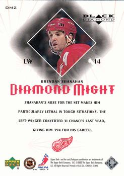1999-00 Upper Deck Black Diamond - Diamond Might #DM2 Brendan Shanahan Back