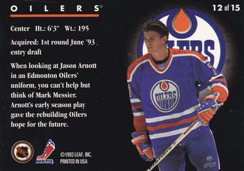 Jason Arnott autographed hockey card (Edmonton Oilers, FT) 1996