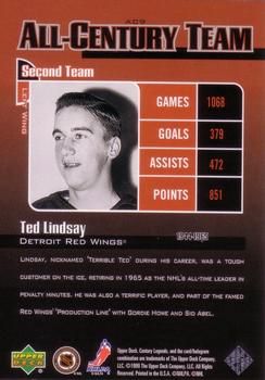 1999-00 Upper Deck Century Legends - All Century Team #AC9 Ted Lindsay Back