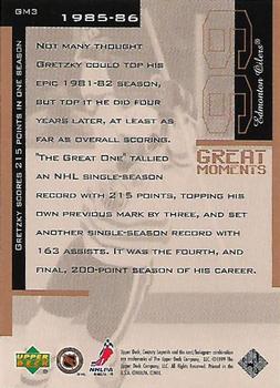 1999-00 Upper Deck Century Legends - Great Moments #GM3 Wayne Gretzky Back