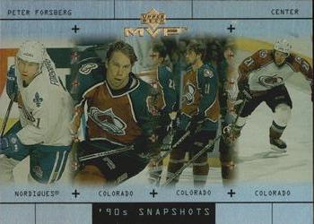 1999-00 Upper Deck MVP - 90's Snapshots #S6 Peter Forsberg Front