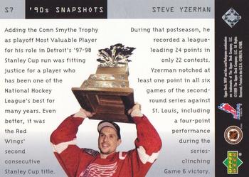 1999-00 Upper Deck MVP - 90's Snapshots #S7 Steve Yzerman Back