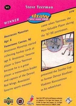 1999-00 Upper Deck MVP - Draw Your Own Card #W5 Steve Yzerman Back