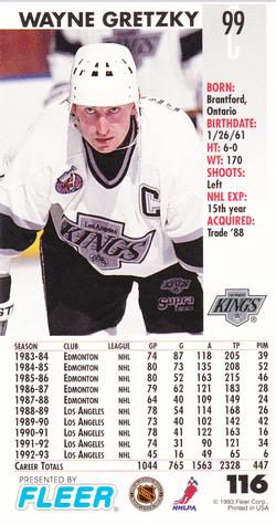1993-94 Fleer PowerPlay #116 Wayne Gretzky Back