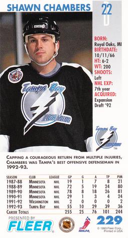 1993-94 Fleer PowerPlay #229 Shawn Chambers Back
