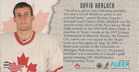 1993-94 Fleer PowerPlay #481 David Harlock Back