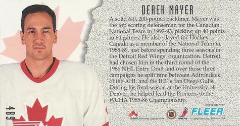 1993-94 Fleer PowerPlay #489 Derek Mayer Back
