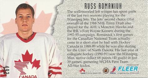 1993-94 Fleer PowerPlay #492 Russ Romaniuk Back