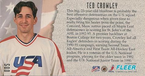 1993-94 Fleer PowerPlay #500 Ted Crowley Back