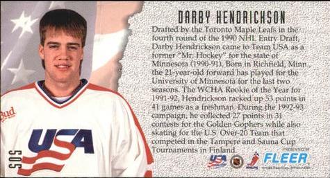 1993-94 Fleer PowerPlay #505 Darby Hendrickson Back