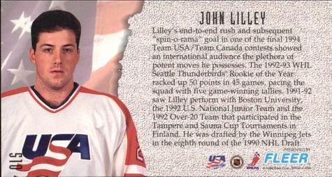 1993-94 Fleer PowerPlay #510 John Lilley Back