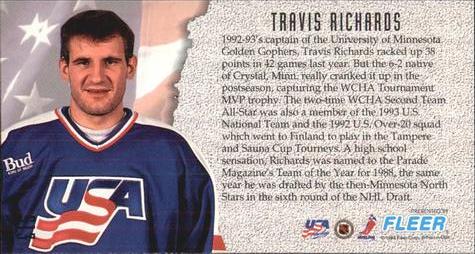 1993-94 Fleer PowerPlay #513 Travis Richards Back