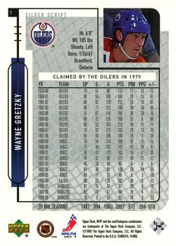 1999-00 Upper Deck MVP - Silver Script #1 Wayne Gretzky Back