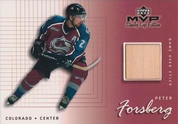 1999-00 Upper Deck MVP Stanley Cup Edition - Game-Used Souvenirs #GU-PF Peter Forsberg Front