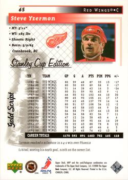 1999-00 Upper Deck MVP Stanley Cup Edition - Gold Script #65 Steve Yzerman Back