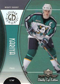 1999-00 Upper Deck MVP Stanley Cup Edition - Golden Memories #GM1 Paul Kariya Front
