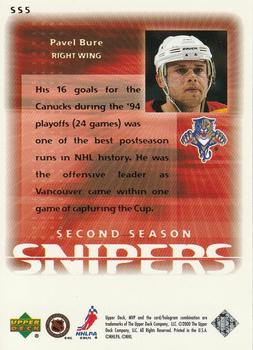 1999-00 Upper Deck MVP Stanley Cup Edition - Second Season Snipers #SS5 Pavel Bure Back
