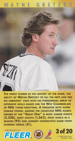 1993-94 Fleer PowerPlay - Point Leaders #3 Wayne Gretzky Back