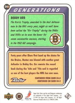 1999-00 Upper Deck Retro - Generations #G4B Bobby Orr Back