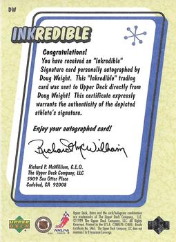 1999-00 Upper Deck Retro - Inkredible #DW Doug Weight Back