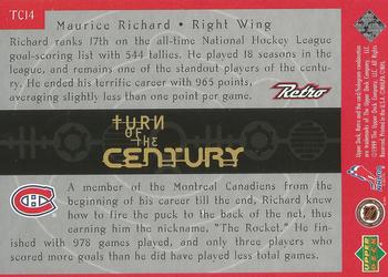 1999-00 Upper Deck Retro - Turn of the Century #TC14 Maurice Richard Back