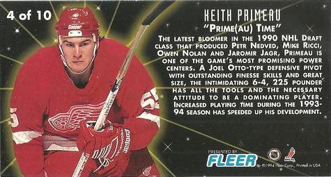 1993-94 Fleer PowerPlay - Rising Stars #4 Keith Primeau Back