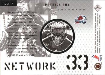 1999-00 Upper Deck Ultimate Victory - Net Work #NW2 Patrick Roy Back