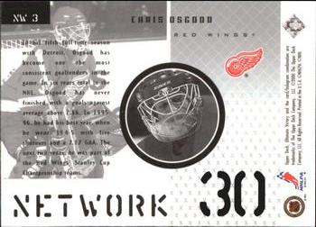 1999-00 Upper Deck Ultimate Victory - Net Work #NW3 Chris Osgood Back