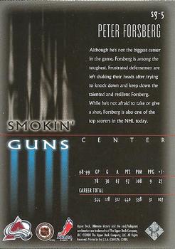 1999-00 Upper Deck Ultimate Victory - Smokin Guns #SG-5 Peter Forsberg Back