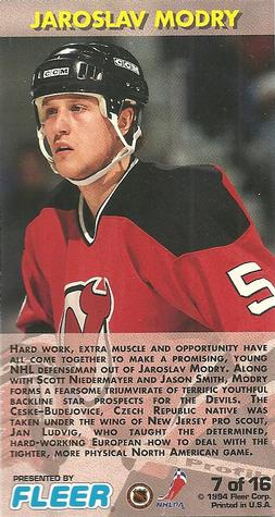 1993-94 Fleer PowerPlay - Rookie Standouts #7 Jaroslav Modry Back