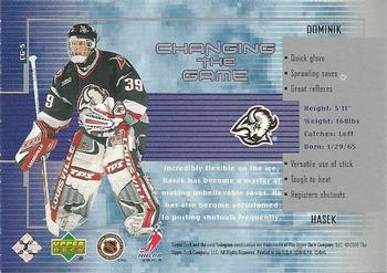 1999-00 Upper Deck Wayne Gretzky - Changing The Game #CG-5 Dominik Hasek Back