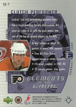 1999-00 Upper Deck Wayne Gretzky - Elements of the Game #EG-7 Eric Lindros Back